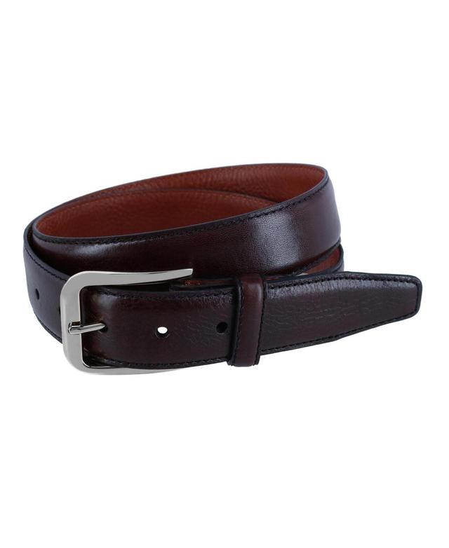 Trafalgar Mens 35MM Pebble Grain Leather Belt with Gold Buckle Product Image