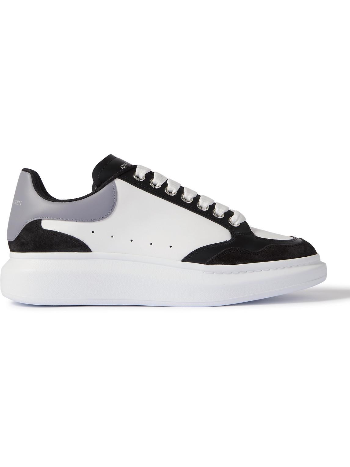 Oversized Trainer Leather Sneakers In Black,white Product Image