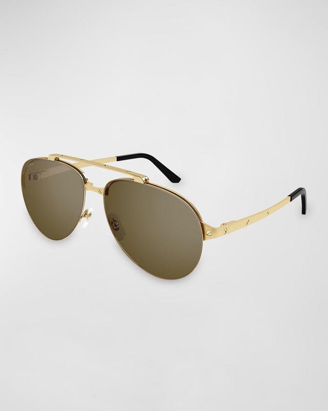 Mens Santos Evolution 24K Gold-Plated 61MM Pilot Sunglasses Product Image