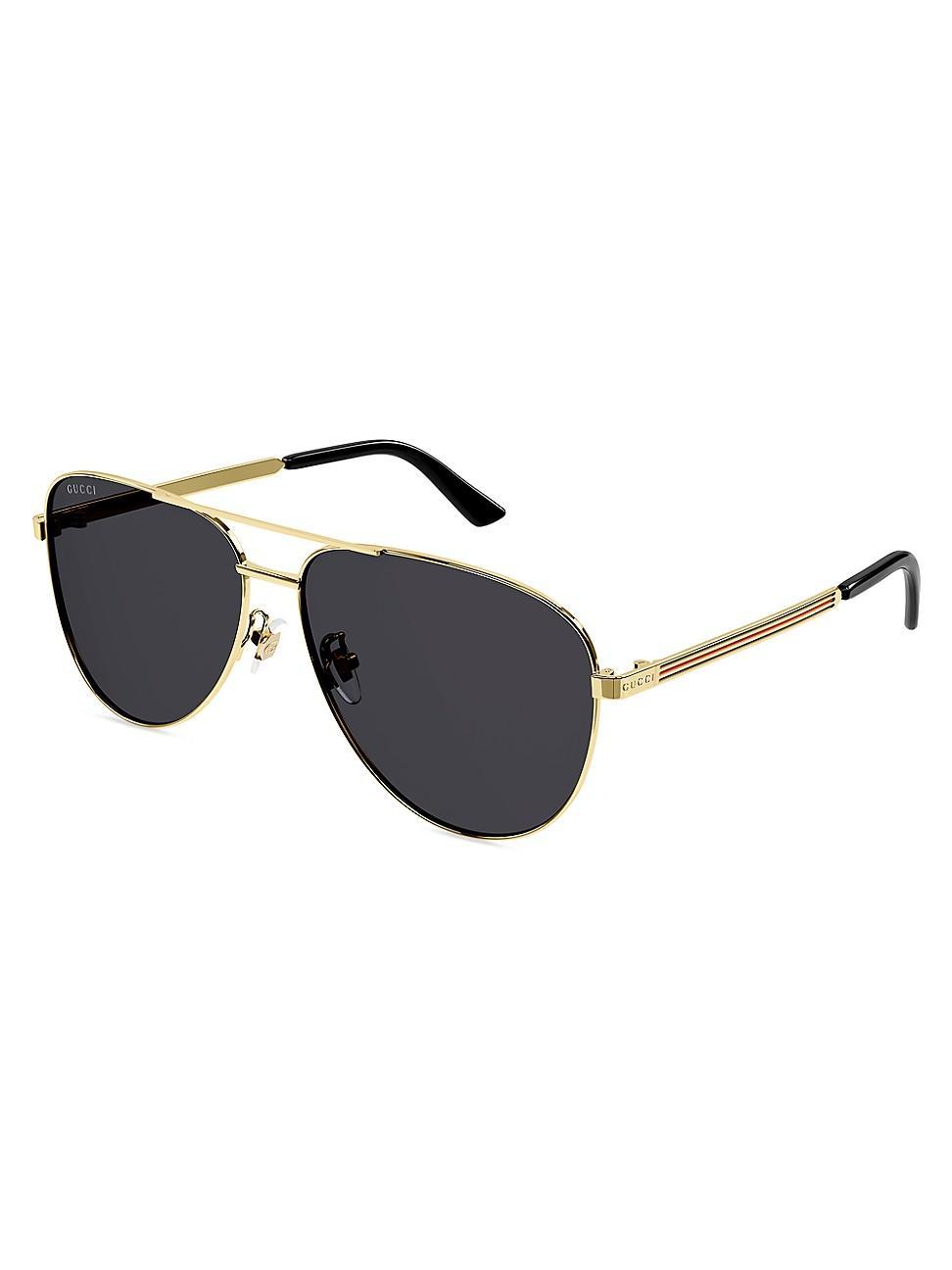 Mens Vintage Web 63MM Pilot Metal Sunglasses Product Image