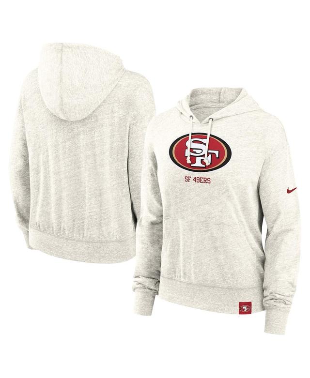 Nike Womens Cream San Francisco 49ers Gym Vintage-like Logo Pullover Hoodie Product Image