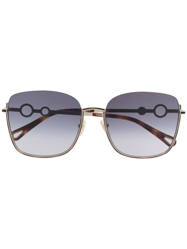 Sofya Oversized Frame Sunglasses In Gold Product Image