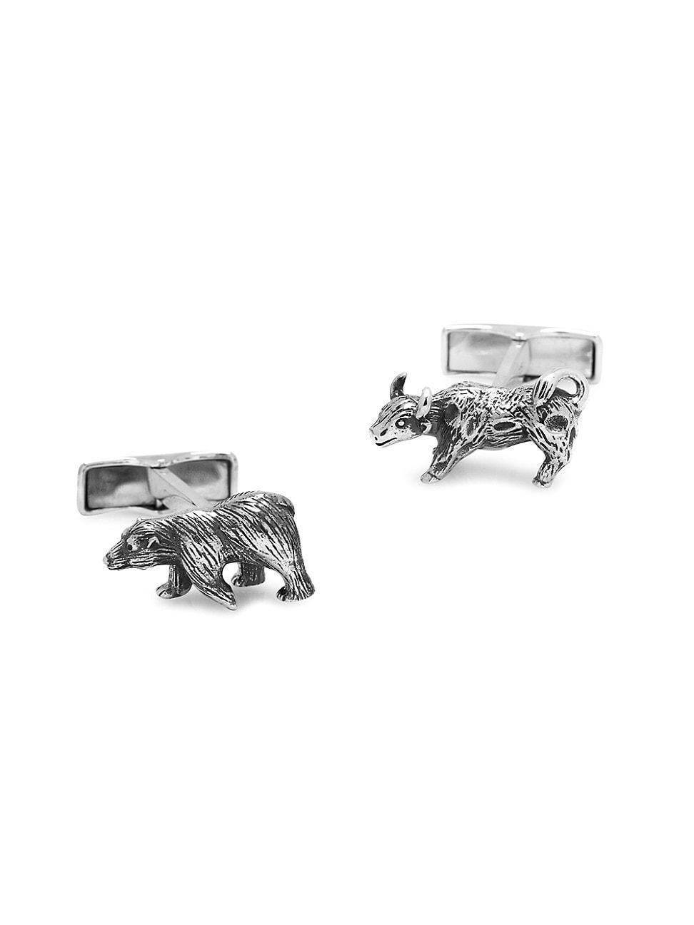 Cufflinks, Inc. Bull & Bear Sterling Silver Cuff Links Product Image