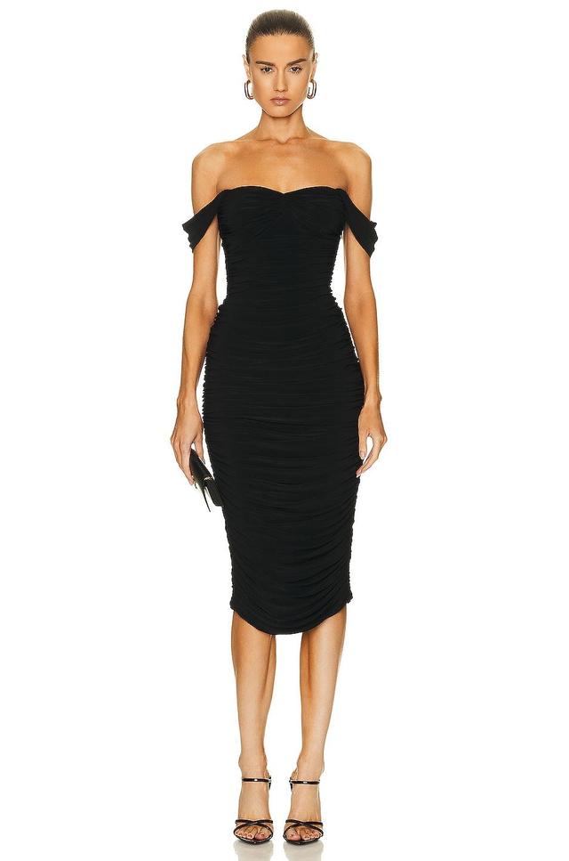 Womens Walter Winglet-Sleeve Ruched Midi-Dress Product Image