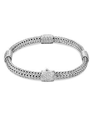 Womens Classic Chain Diamond Pav & Sterling Silver Four-Station Bracelet Product Image