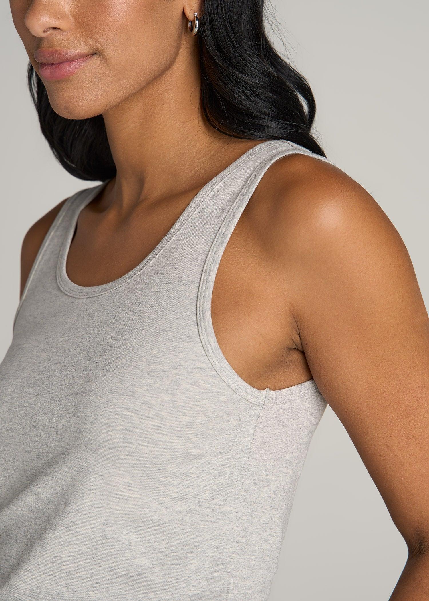 Slim Fit Jersey Tank Top for Tall Women in Grey Mix Product Image