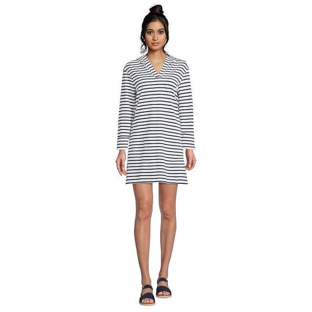 Womens Lands End Cotton Jersey Hooded Cover-up Dress Product Image