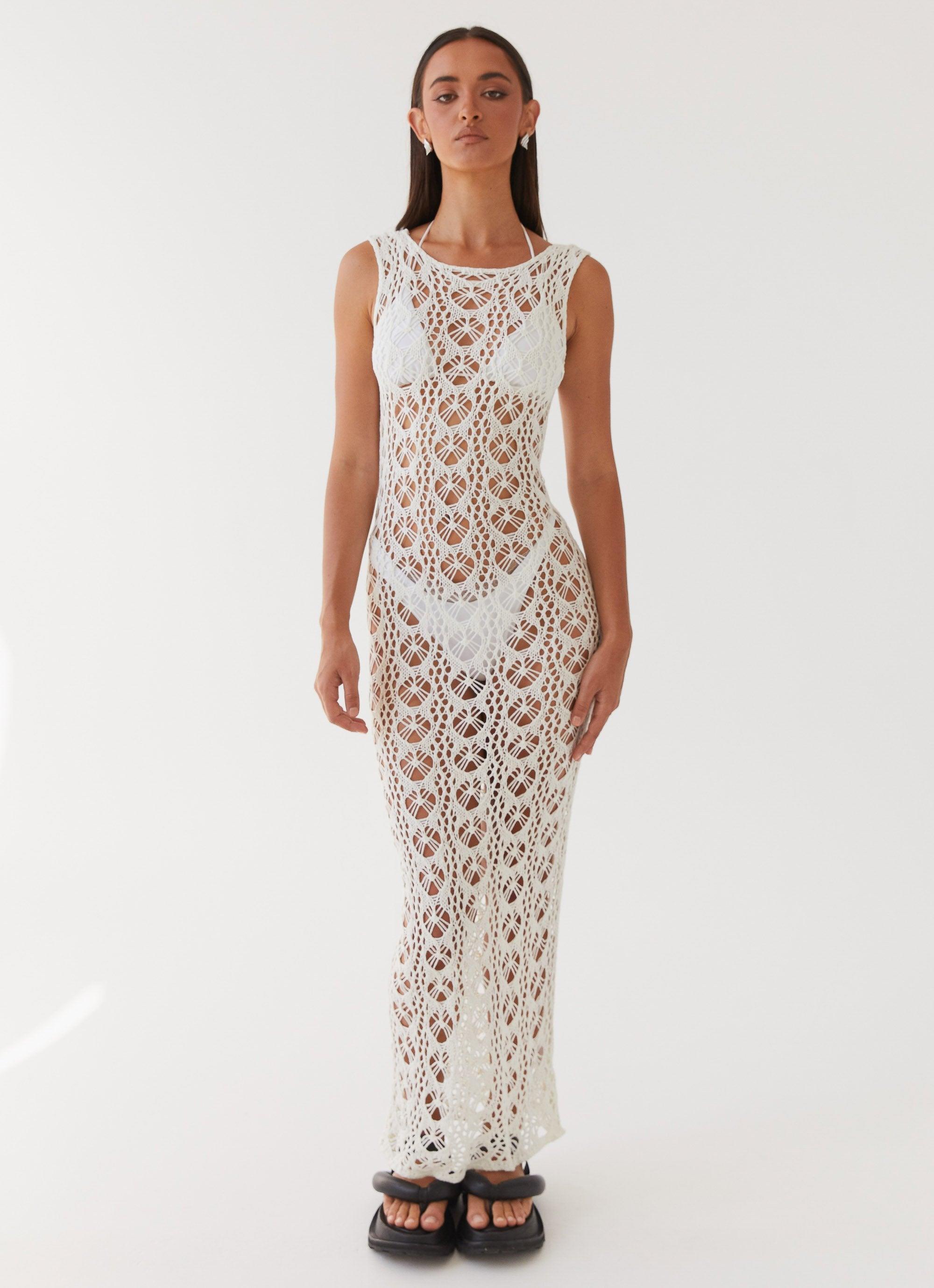 Tarlisa Crochet Maxi Dress - Cream Product Image