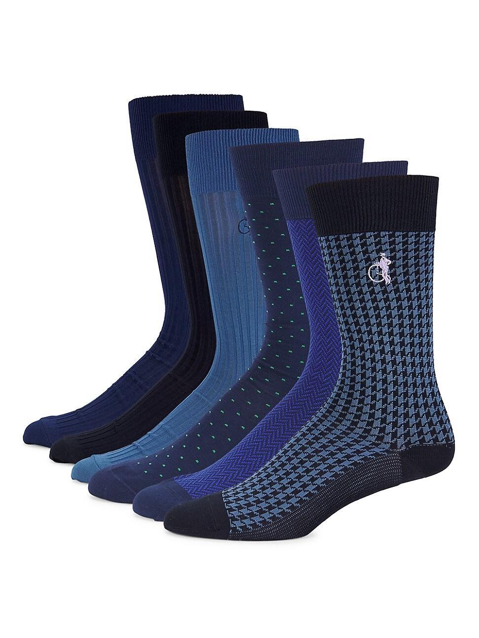 Mens 6-Pack Stretch Cotton-Blend Socks Product Image