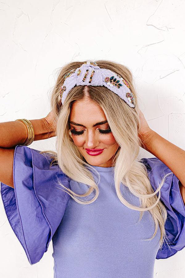 Pics Of Paradise Embellished Headband In Lavender Product Image