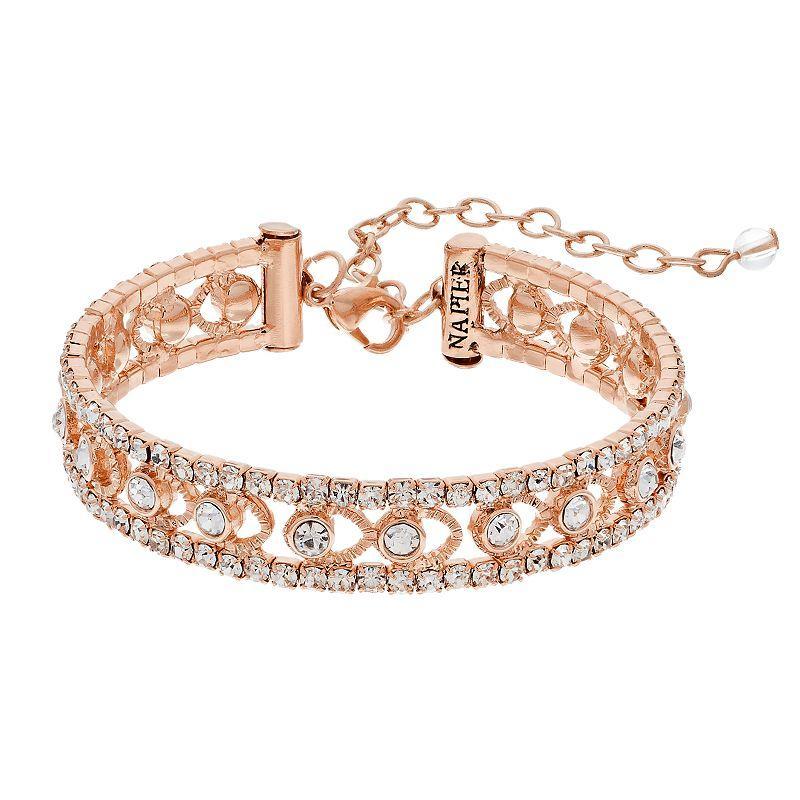 Napier Simulated Crystal Bracelet, Womens, Pink Tone Product Image