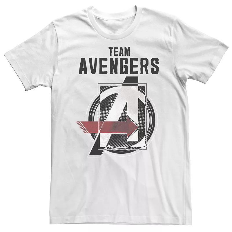 Big & Tall Marvel Avengers Classic Team Logo Tee, Mens, Size: 3XL Tall, White Product Image