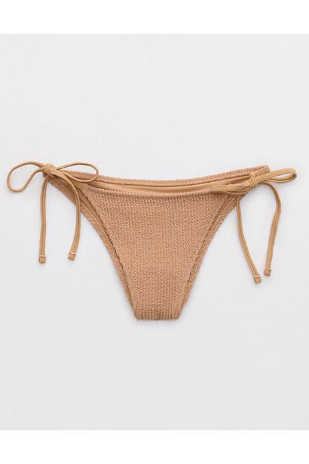 Aerie Shimmery Crinkle Cheekiest Tie Bikini Bottom Women's Product Image