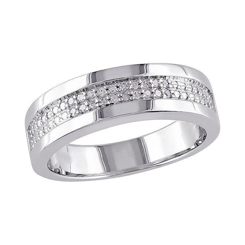 Mens Stella Grace Sterling Silver 1/10 Carat T.W. Diamond Ring Product Image