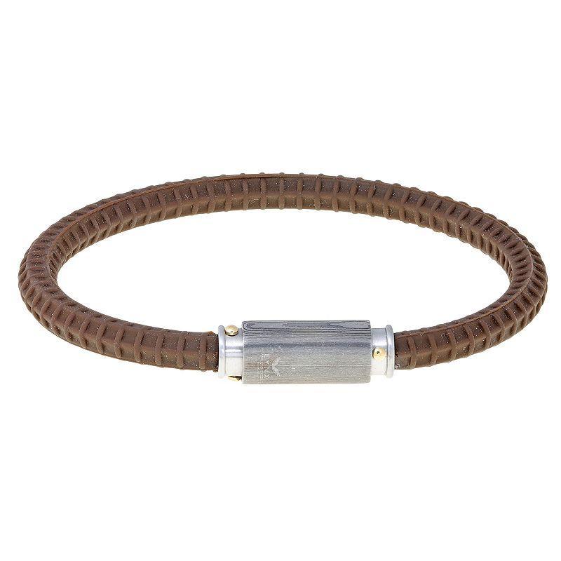 Mens LYNX Ion-Plated & Silicone Bracelet Brown Product Image