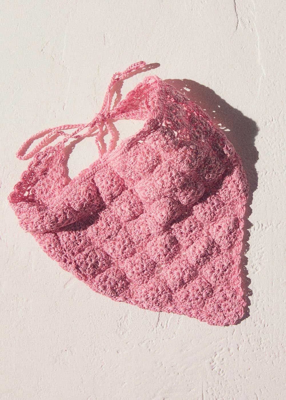 MANGO - Crochet knit handkerchief - One size - Women Product Image