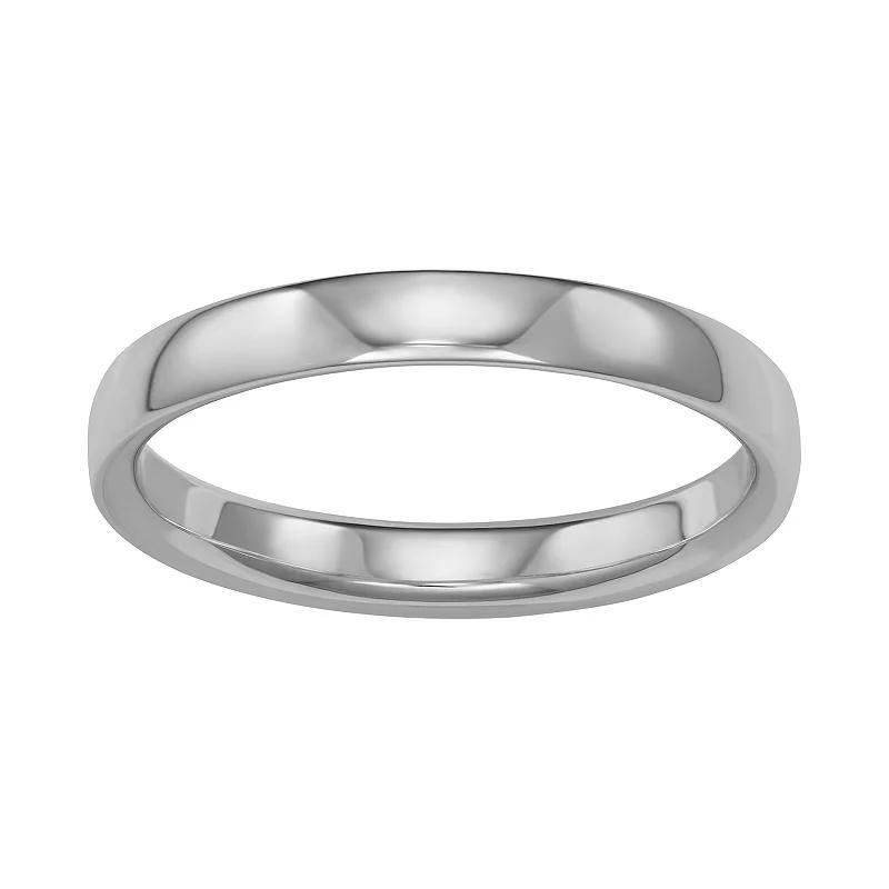 LOVE CLOUD 10k Gold Flat Polished 4 mm Wedding Band, Womens White Product Image