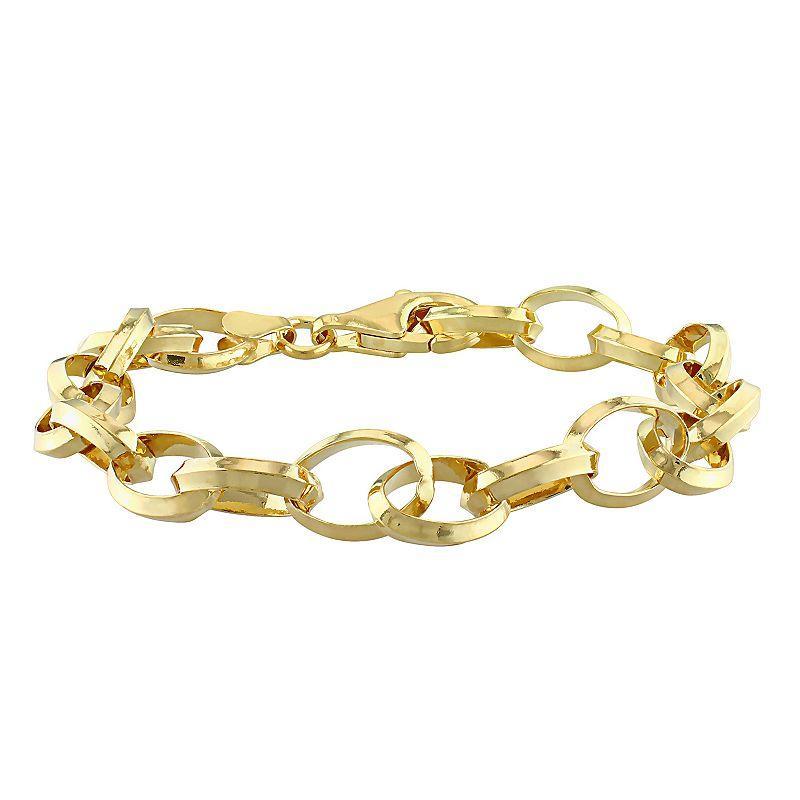 Stella Grace Sterling Silver 8 mm Rolo Chain Bracelet, Womens Yellow Product Image