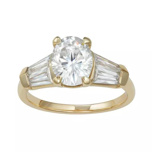 Charles & Colvard 14k Gold 3 1/4 Carat T.W. Lab-Created Oval Engagement Ring, Womens White Product Image