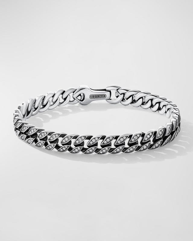 Mens Curb Chain Bracelet in Sterling Silver Product Image