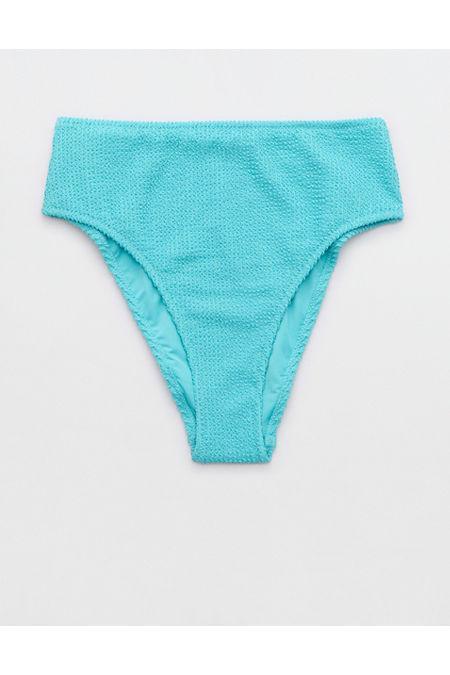 Aerie Shine Crinkle High Cut Cheeky Bikini Bottom Women's Product Image