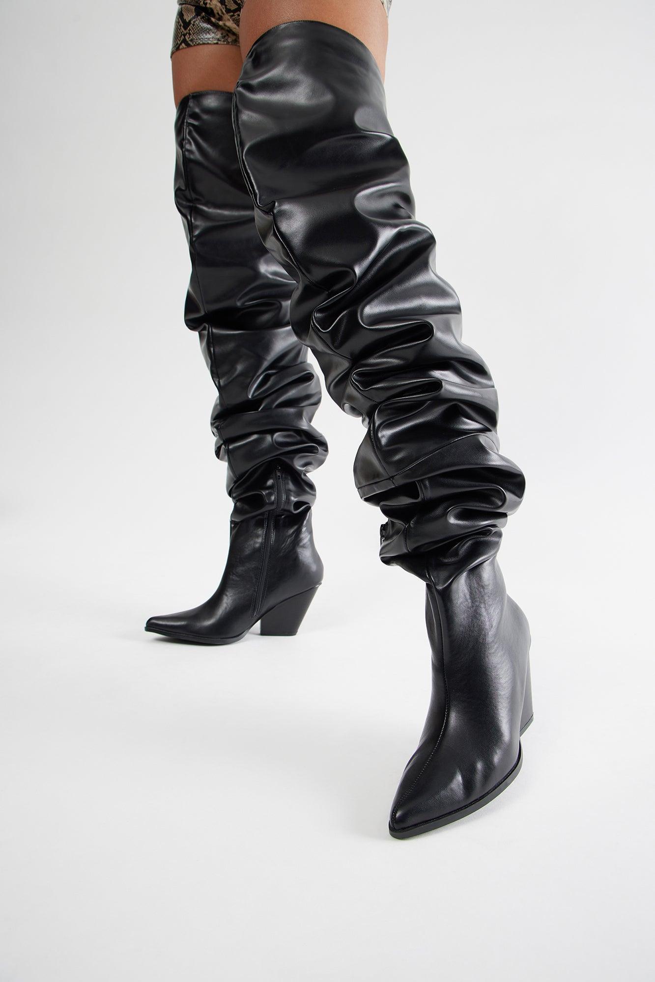 Roxanne Ultra Thigh High Boots - Black Product Image