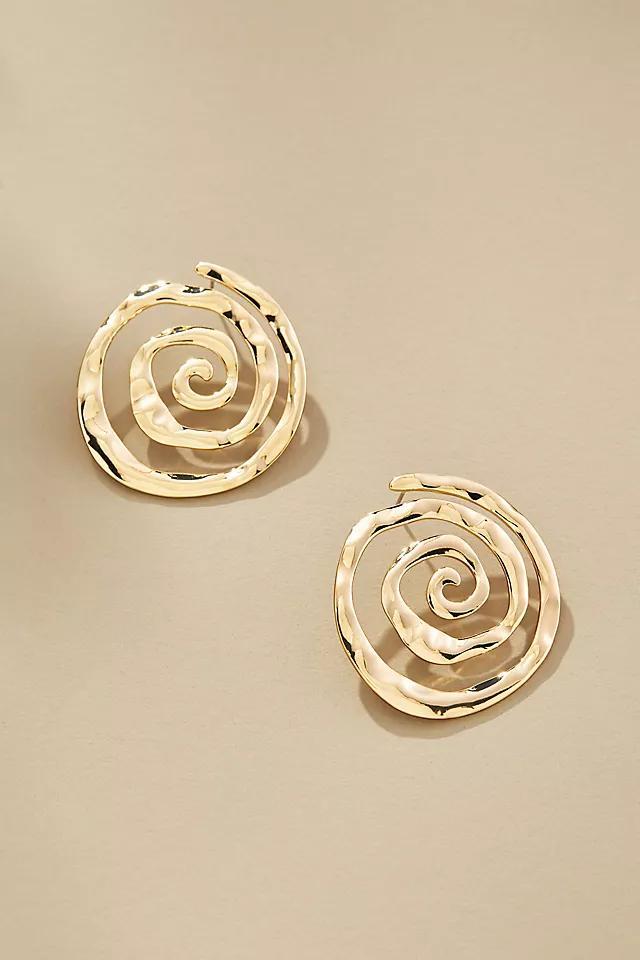 Hammered Spiral Post Earrings Product Image