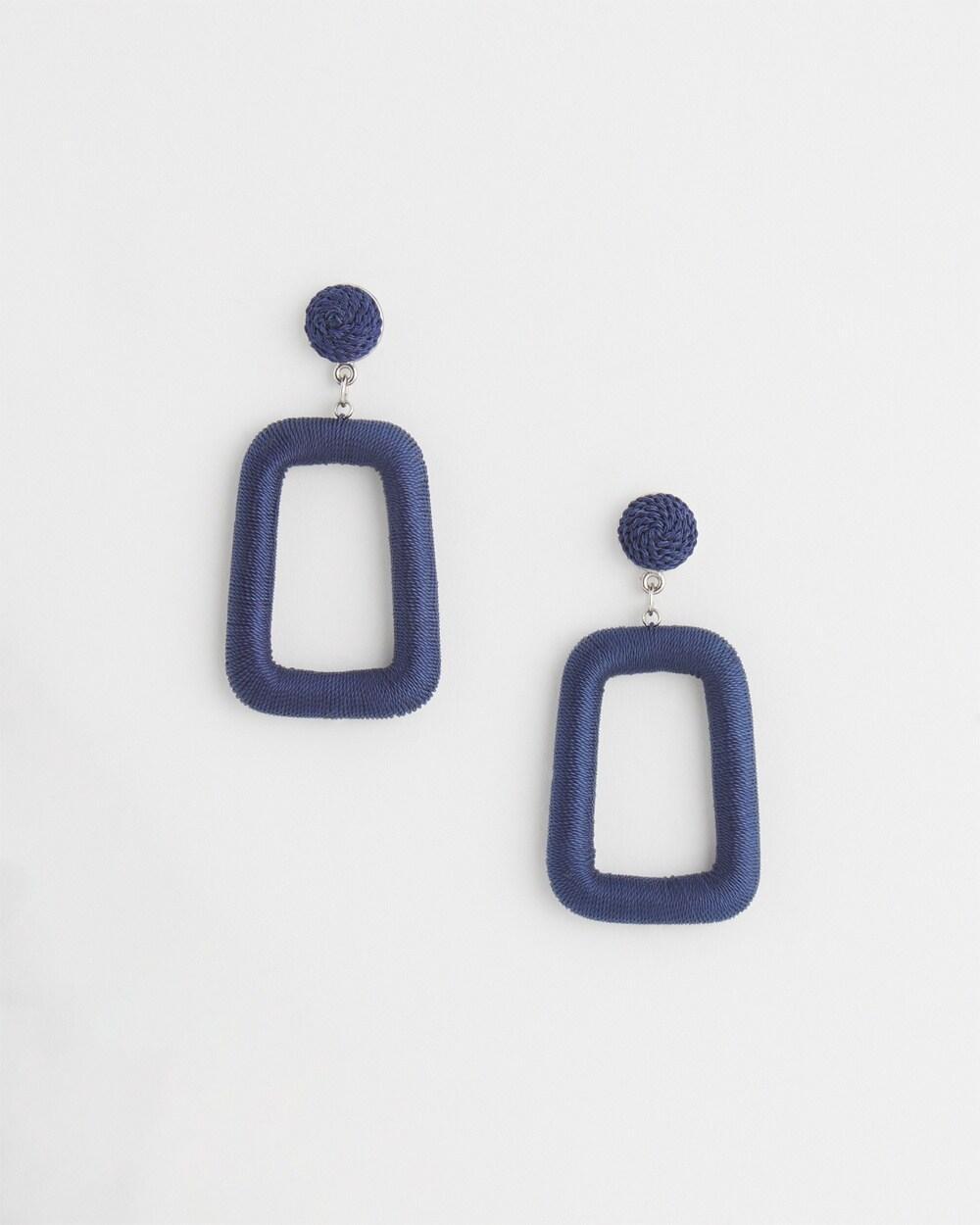 No Droop Navy Square Hoop Earring   Chico's - Classic Navy - Women Product Image