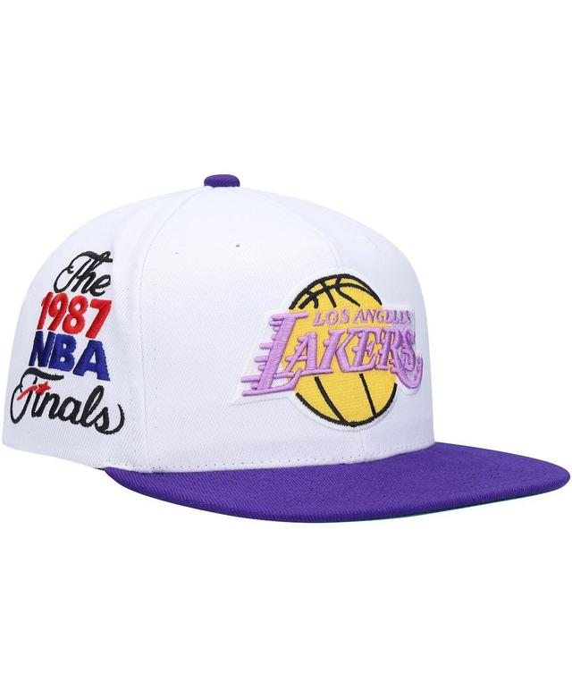 Mens Mitchell & Ness /Purple Los Angeles Lakers Hardwood Classics 1987 NBA Finals XL Patch Snapback Hat Product Image