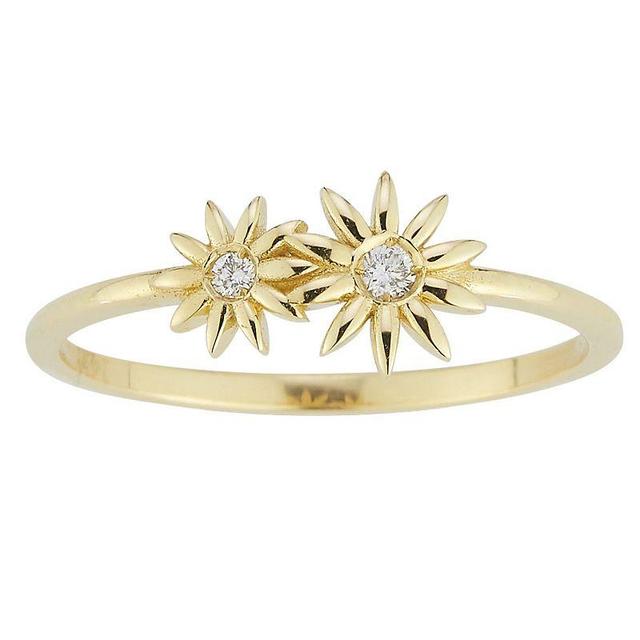 LUMINOR GOLD Diamond Accent Double Flower Right-Hand Ring, Womens Yellow Product Image