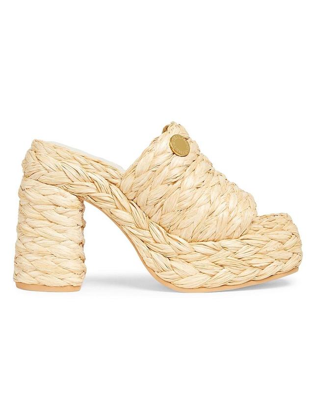 Womens Skyla 125MM Raffia Platform Mules Product Image