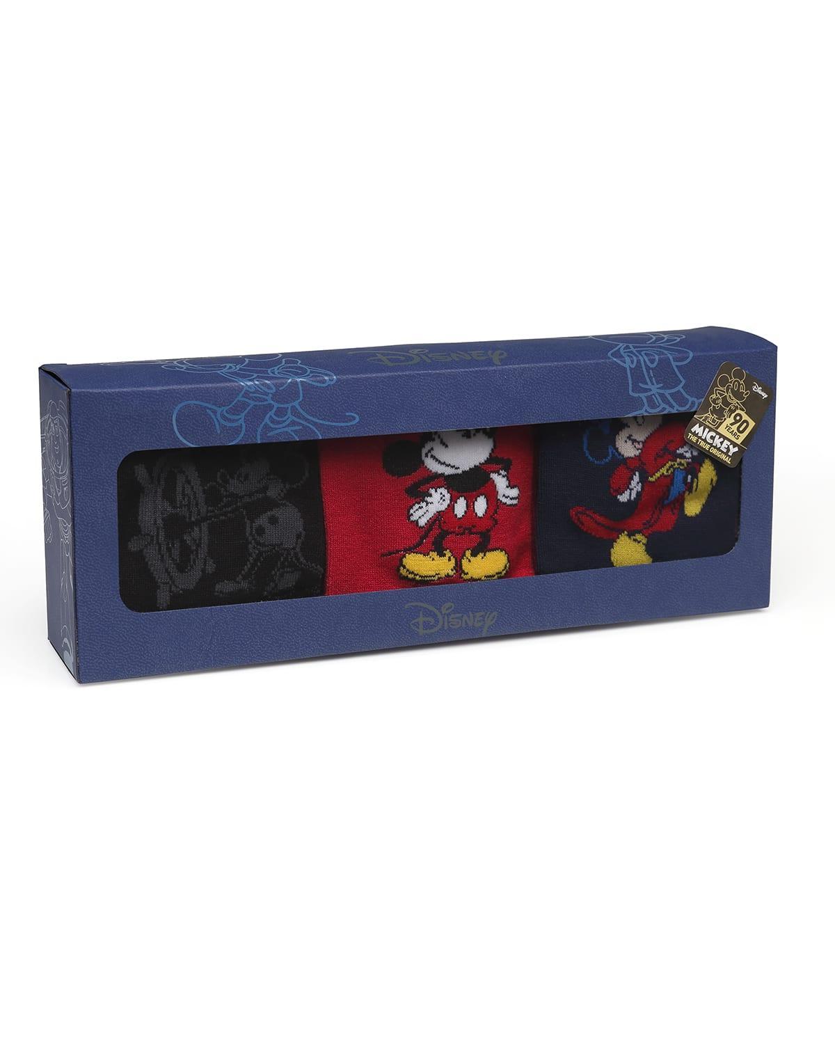 Mens 90th Anniversary Mickey Mouse Disney Socks in 3 Pack Product Image