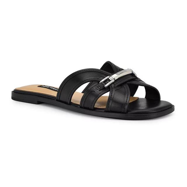 Nine West Gabie Womens Slip-On Square Toe Flat Sandals Product Image