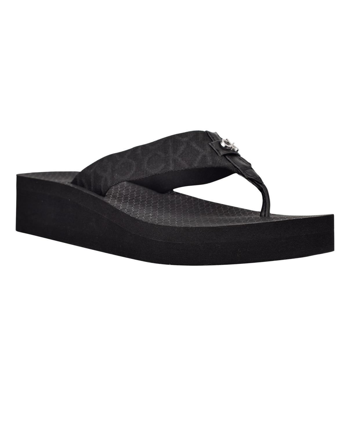 Calvin Klein Womens Meena Beach Slip-On Wedge Flip Flops Product Image