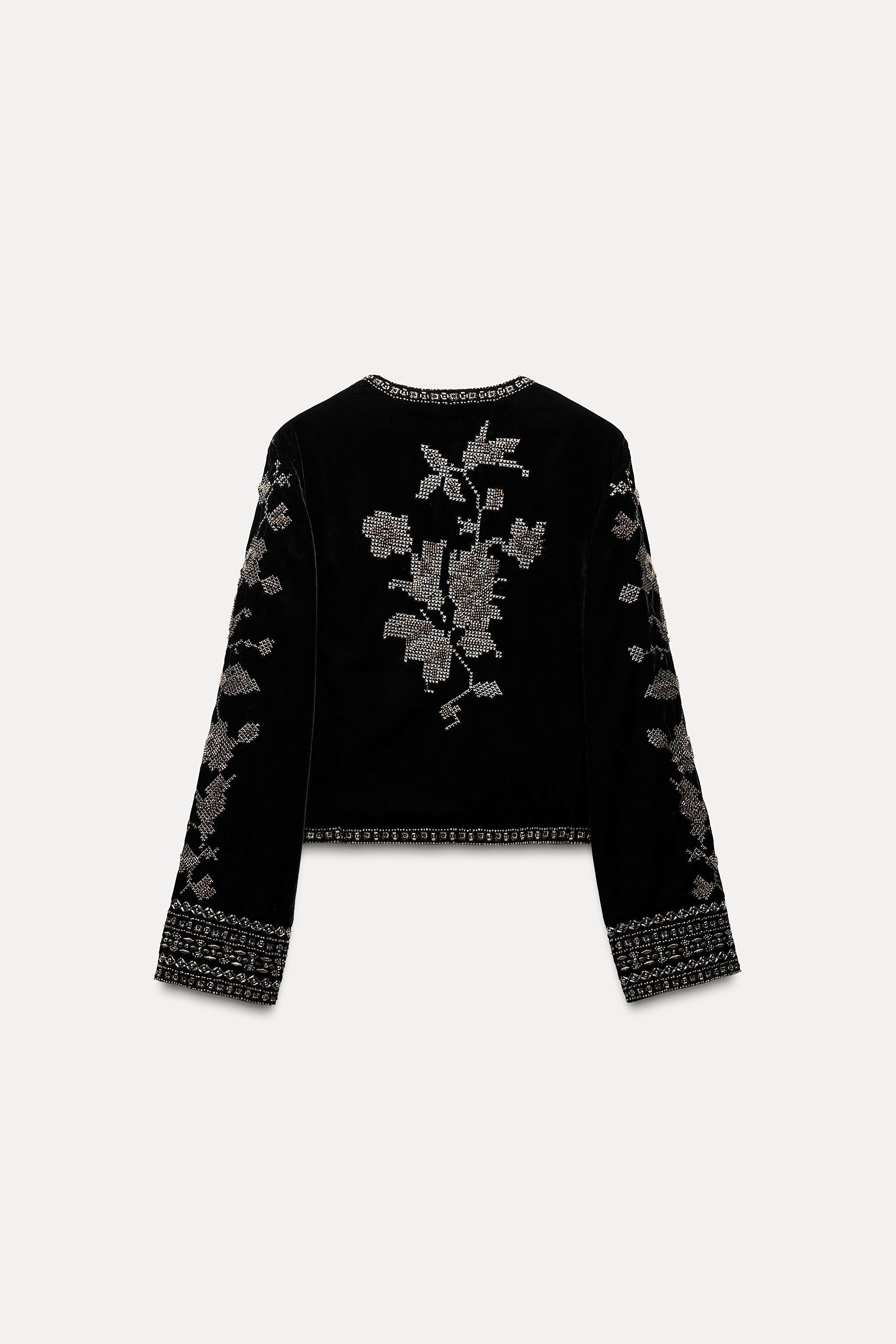 EMBROIDERED VELVET JACKET ZW COLLECTION Product Image