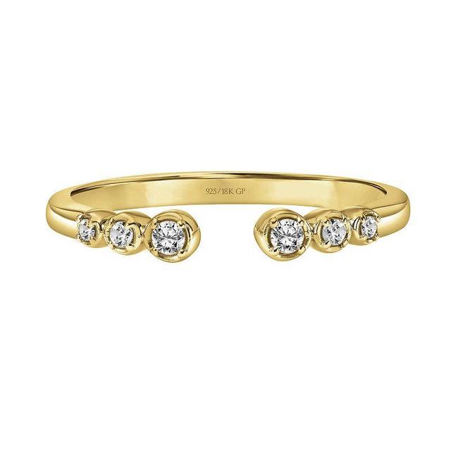 Love Always Sterling Silver 1/10 Carat T.W. Diamond Open Stackable Ring, Womens 18k Gold Plated Product Image