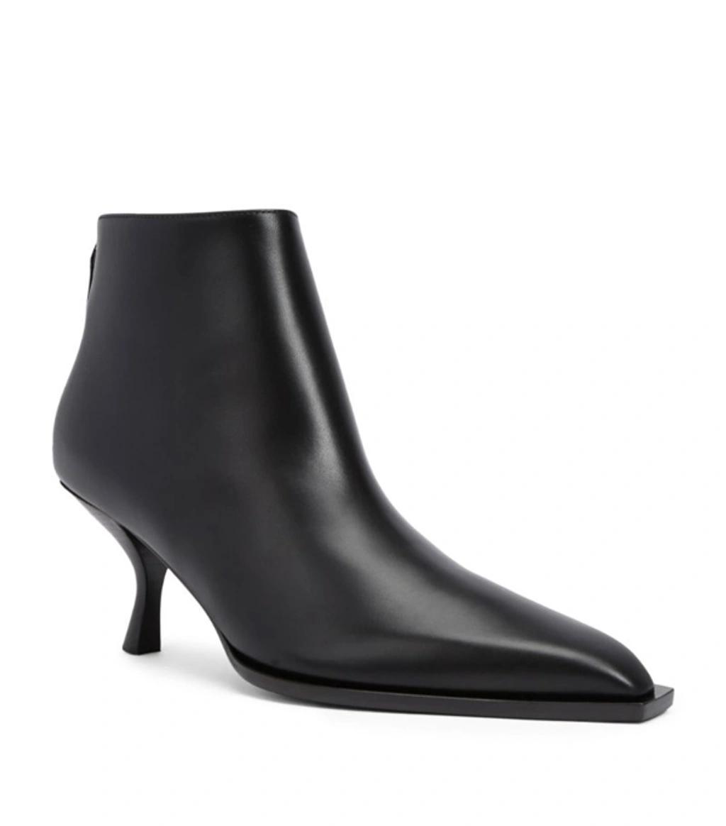 65mm Coco Leather Ankle Boots In Black Product Image