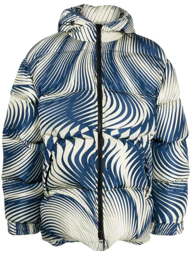 Insulated Hooded Jacket In Blue Product Image