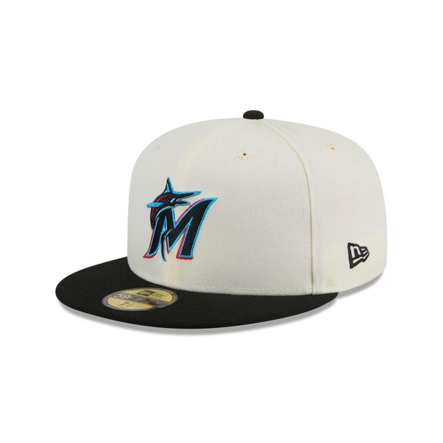 Miami Marlins Chrome 59FIFTY Fitted Hat Male Product Image