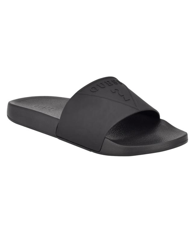 Guess Mens Estol Triangle Logo Branded Pool Slides Product Image