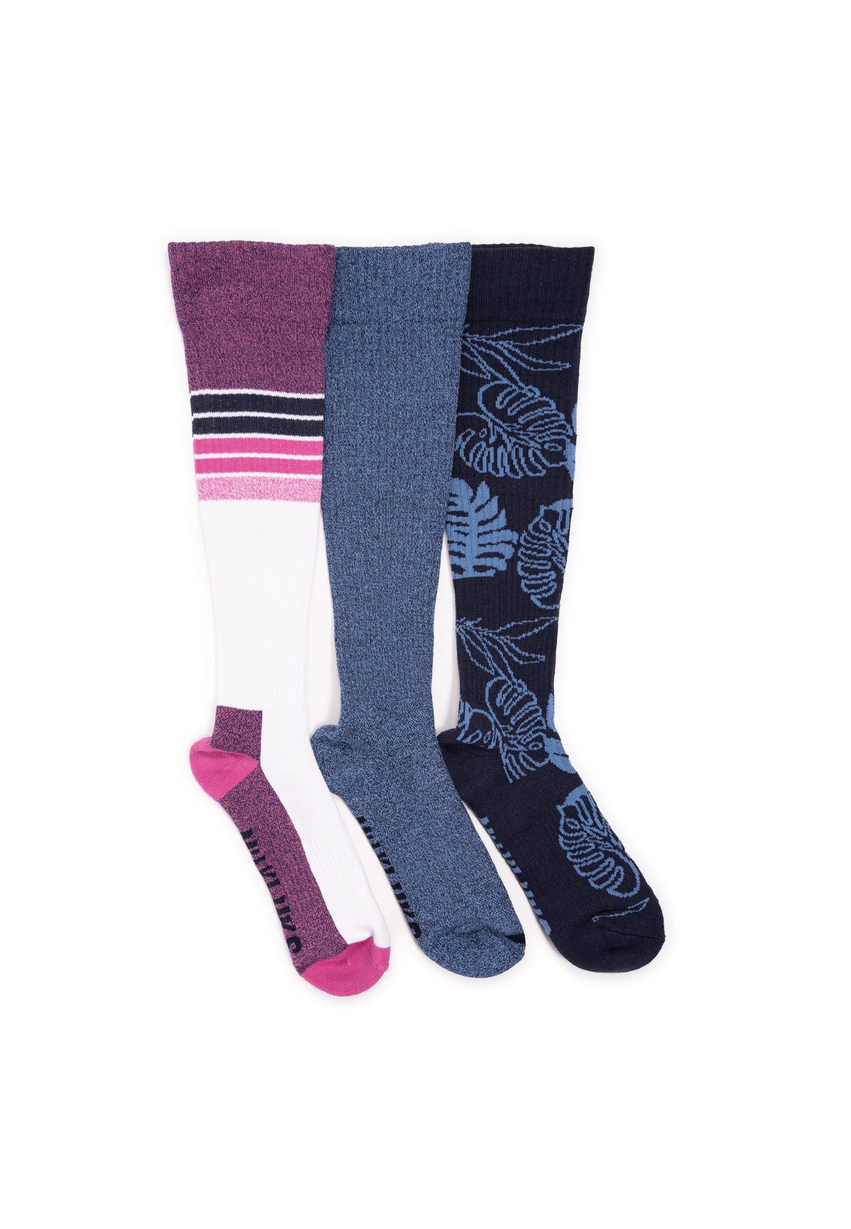 MUK LUKS Womens 3 Pack Cotton Compression Knee High Socks Product Image