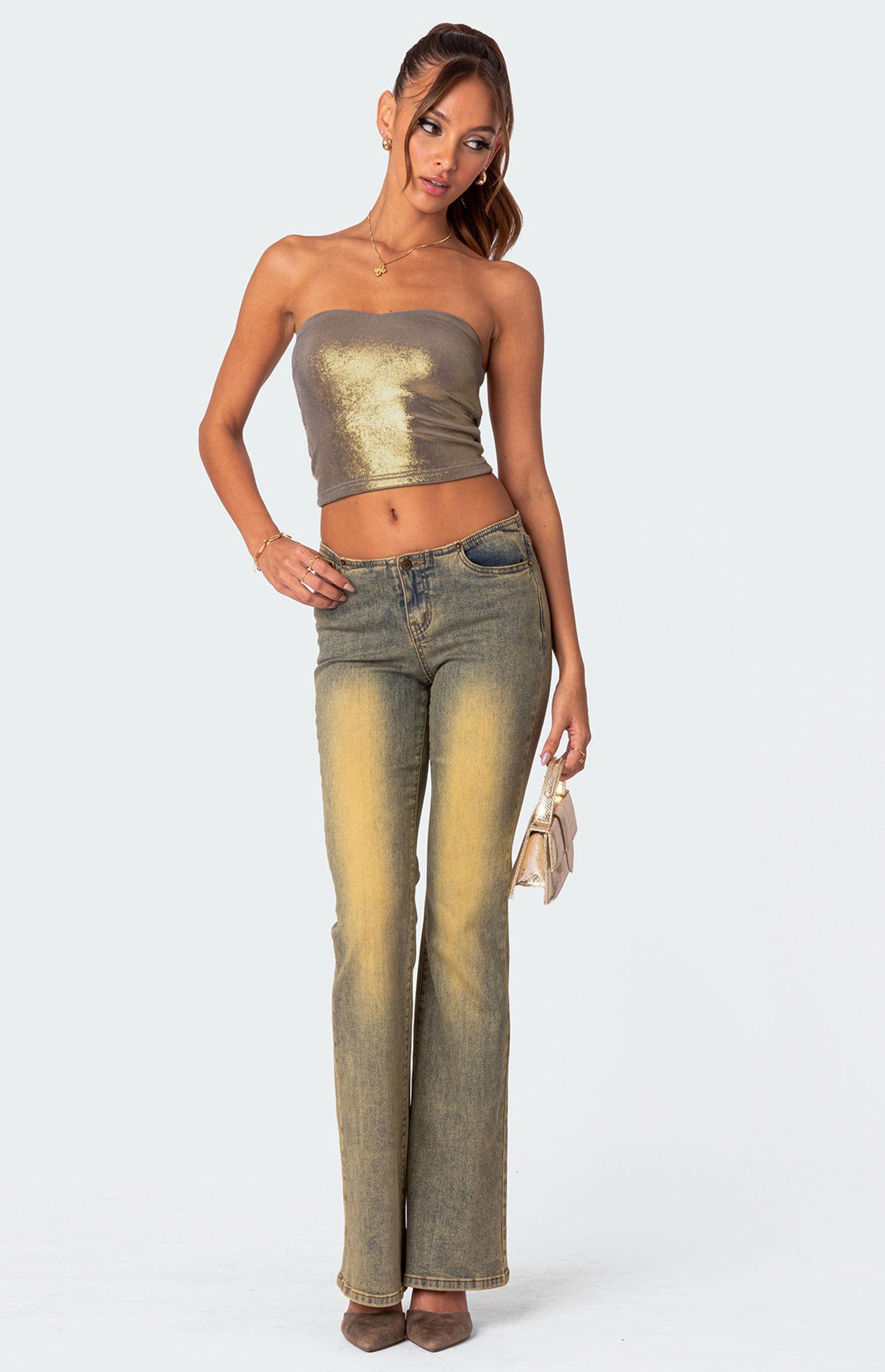 Edikted Women's Spotlight Metallic Tube Top Product Image