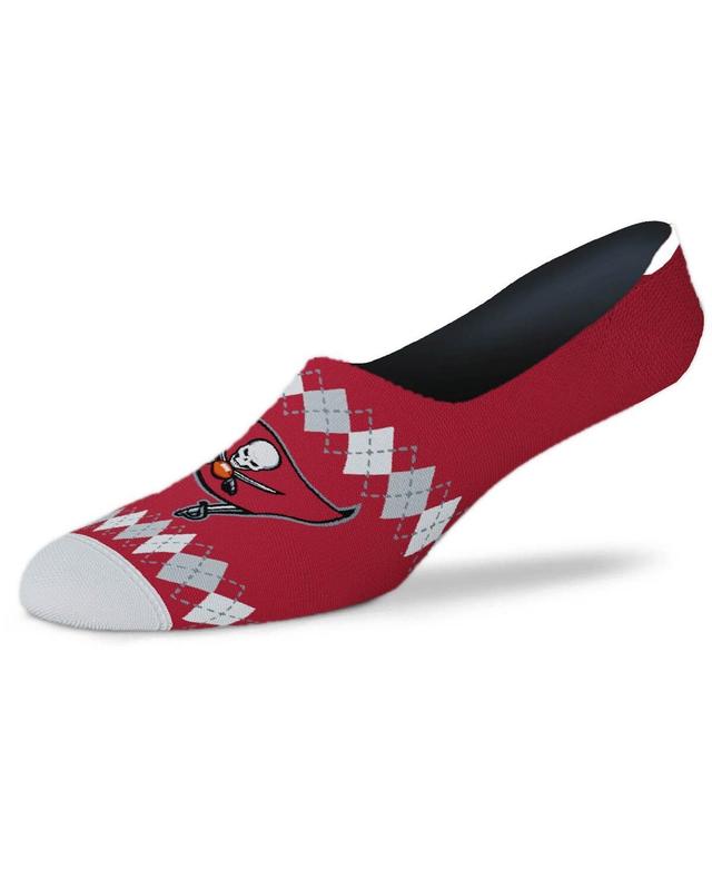 Womens For Bare Feet Red Tampa Bay Buccaneers Micro Argyle No-Show Socks Product Image