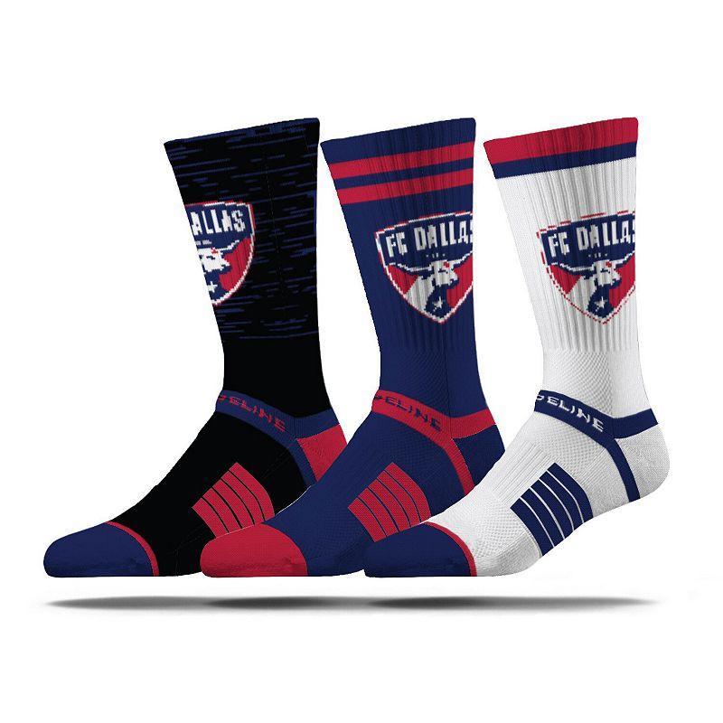 Mens Strideline FC Dallas Premium 3-Pack Knit Crew Socks Set Product Image