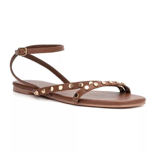 New York & Company Farra Womens Studded Sandals Brown Product Image