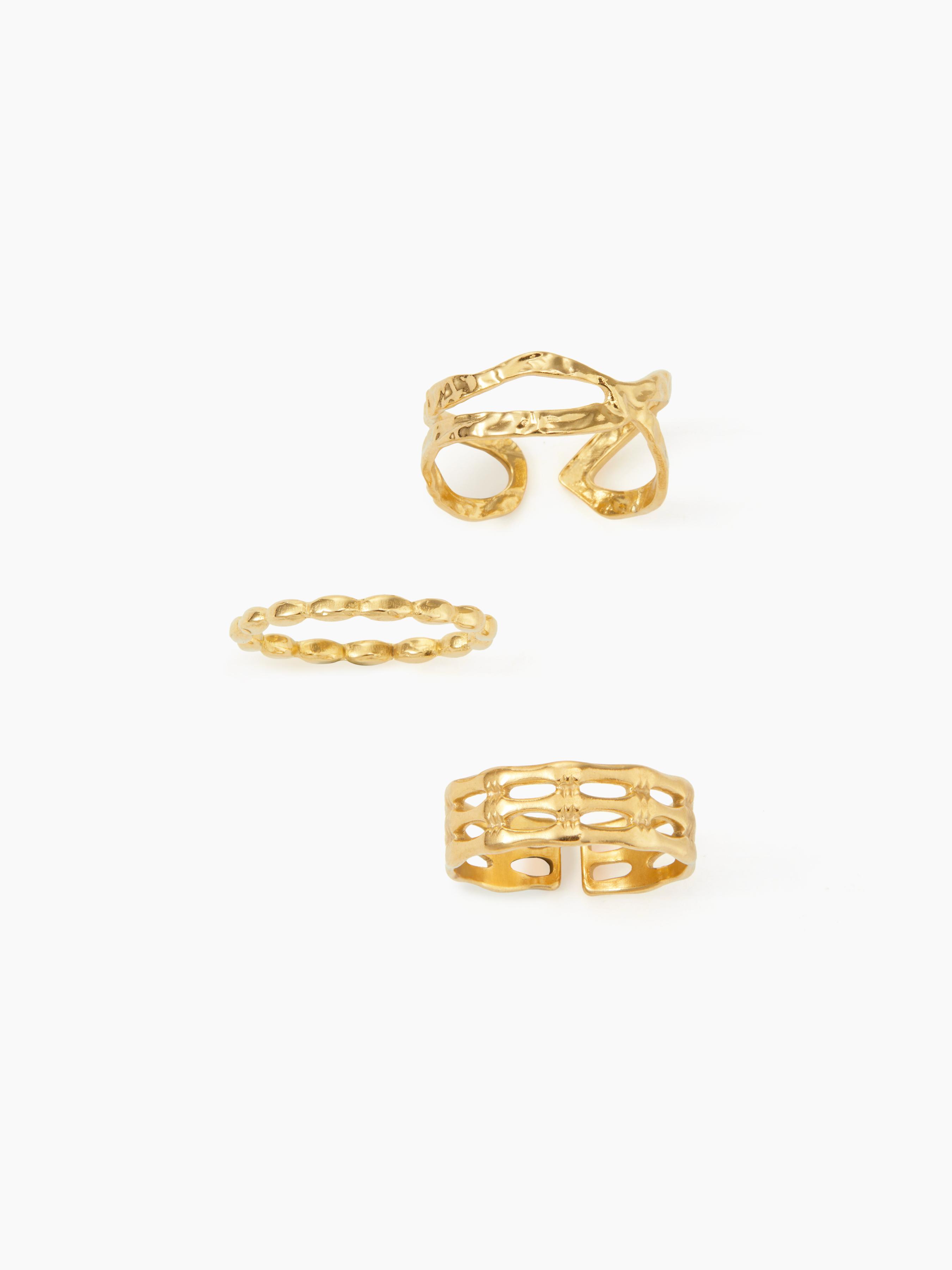 3PCS HAMMERED DESIGN RING Product Image