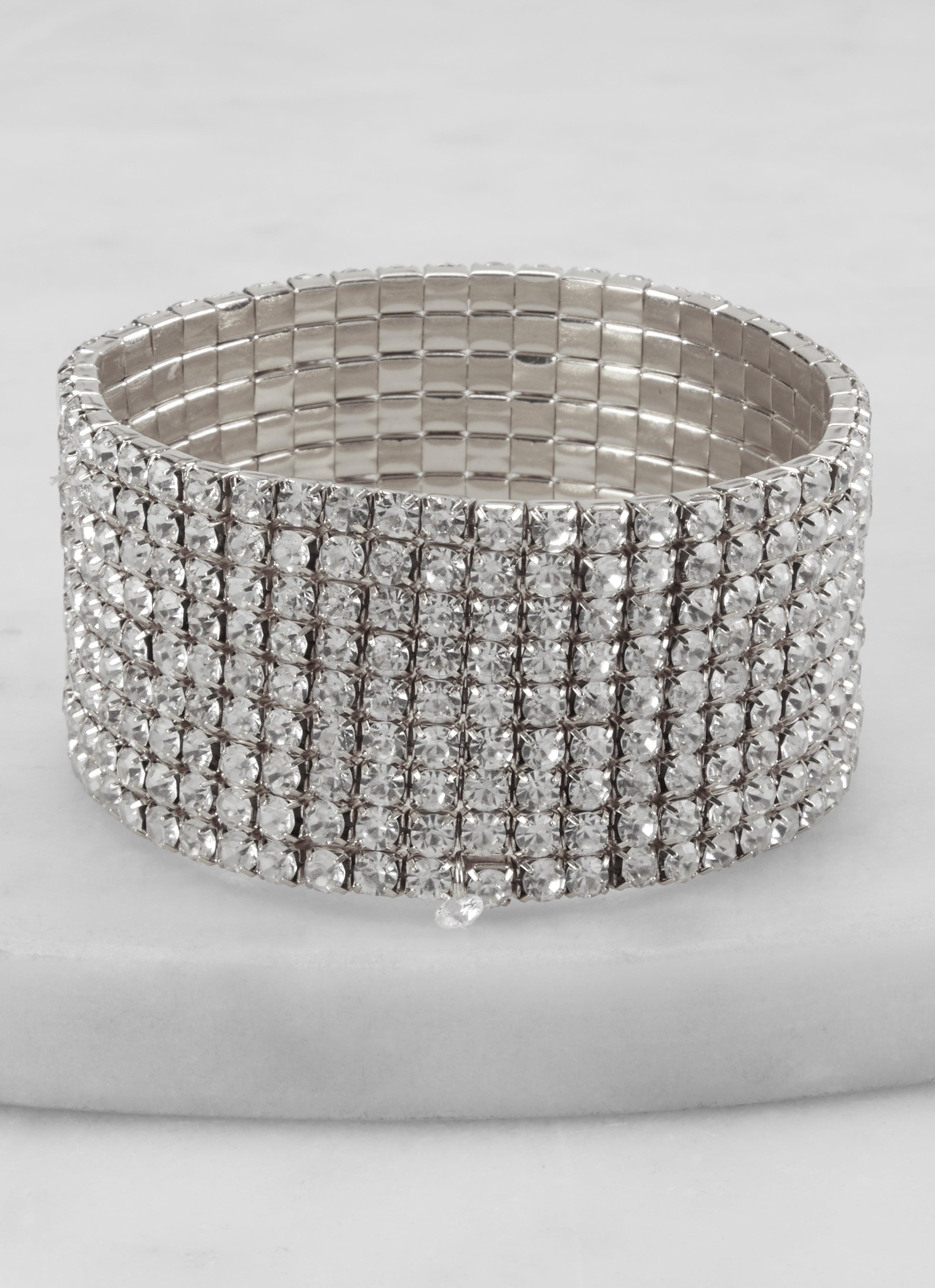 Plus Size Rhinestone Stretch Bracelet Female Product Image