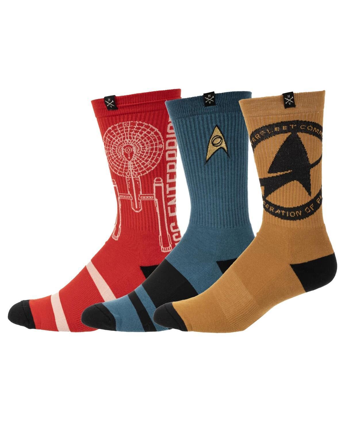 Mens Heroes & Villains Uss Enterprise Three-Pack Crew Socks Set Product Image