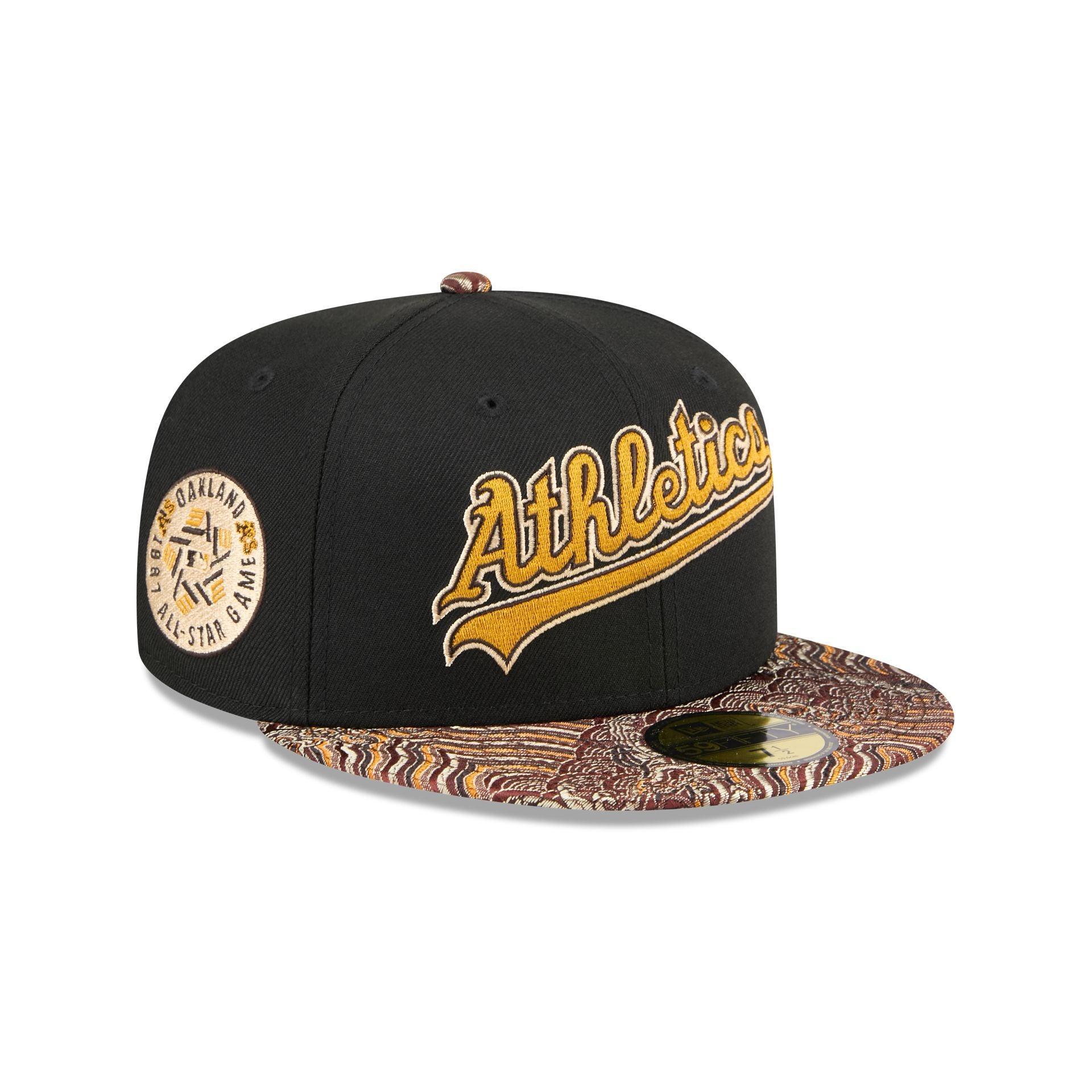 Just Caps Jacquard Visor Oakland Athletics 59FIFTY Fitted Hat Male Product Image