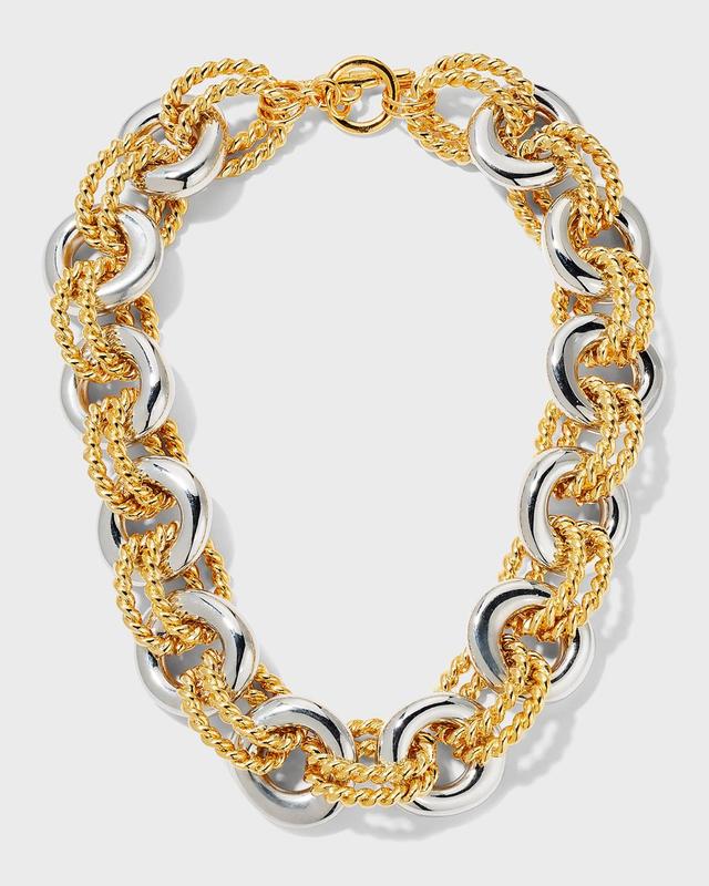 Womens Two-Tone Chain Necklace Product Image